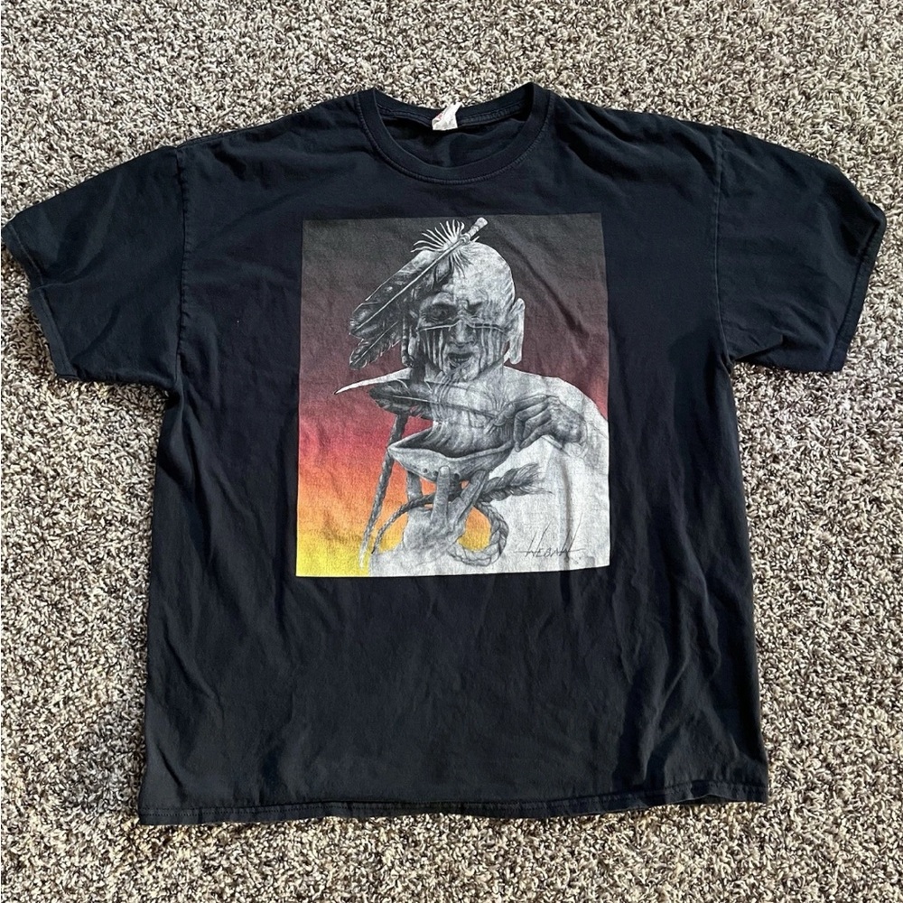 Native American T Shirt Artwork Of Sylvester Wesaw Pokagon Potawatomi XL